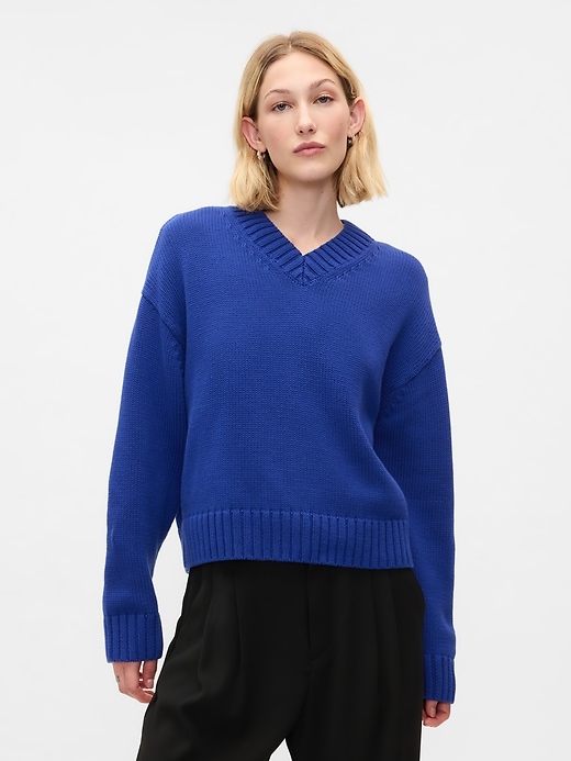 Image number 1 showing, Oversized V-Neck Sweater