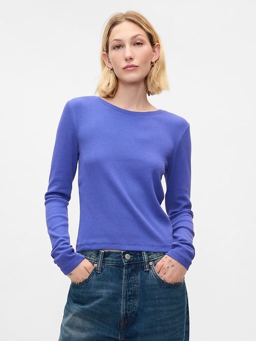 Image number 1 showing, Modern Rib Cropped T-Shirt