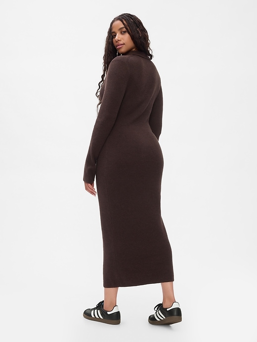 Image number 6 showing, CashSoft Rib Midi Polo Sweater Dress