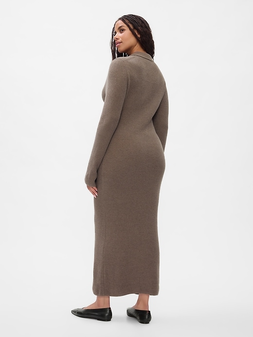 Image number 6 showing, CashSoft Rib Midi Polo Sweater Dress