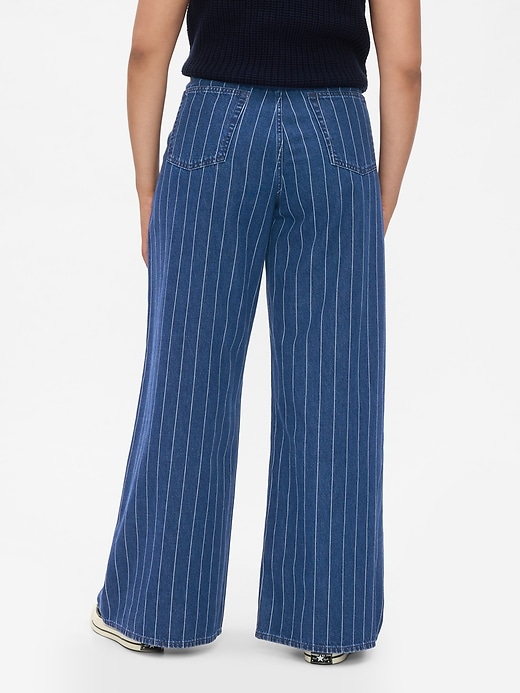 Image number 6 showing, Mid Rise Pinstripe Baggy Jeans