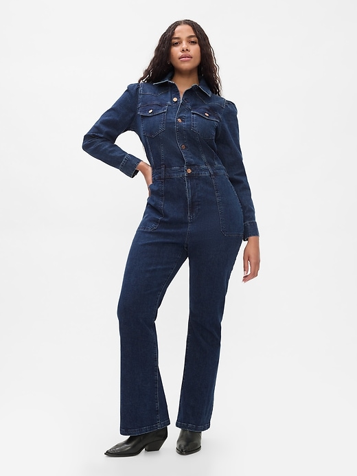 Image number 5 showing, Western Denim Jumpsuit