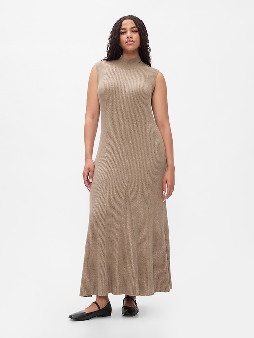 Image number 5 showing, CashSoft Rib Mockneck Maxi Sweater Dress