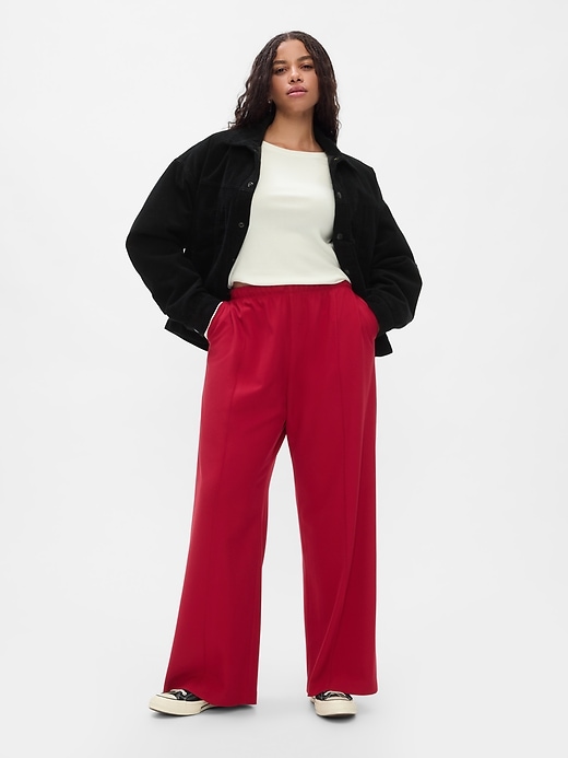 Image number 5 showing, Wide-Leg Seamed Pull-On Pants