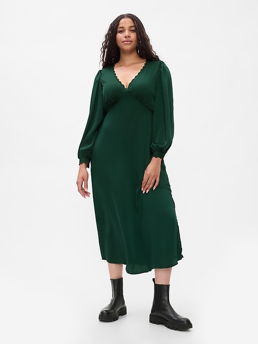 Image number 5 showing, Satin Empire Midi Dress