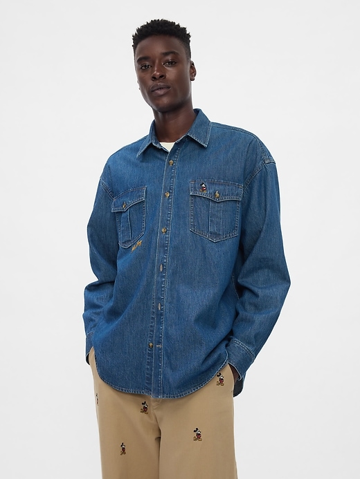 Image number 1 showing, Gap × Disney Denim Western Shirt