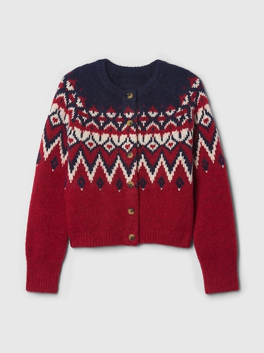 Image number 5 showing, Brushed Fair Isle Cropped Cardigan