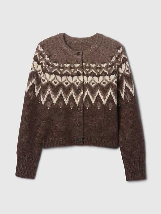 Image number 5 showing, Brushed Fair Isle Cropped Cardigan