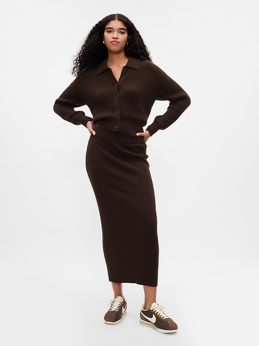 Image number 1 showing, CashSoft Rib Maxi Sweater Skirt