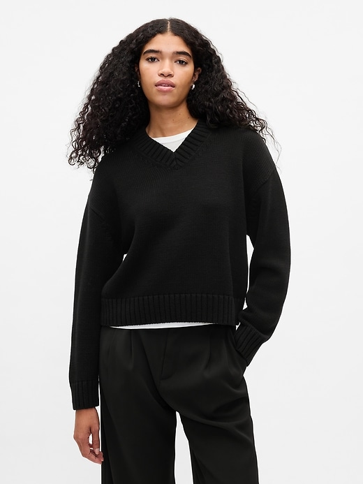 Image number 1 showing, Oversized V-Neck Sweater