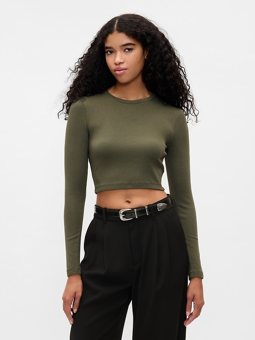 Image number 1 showing, Modern Rib Cropped T-Shirt