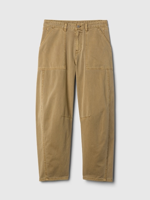 Image number 7 showing, Mid Rise Twill Barrel Pants