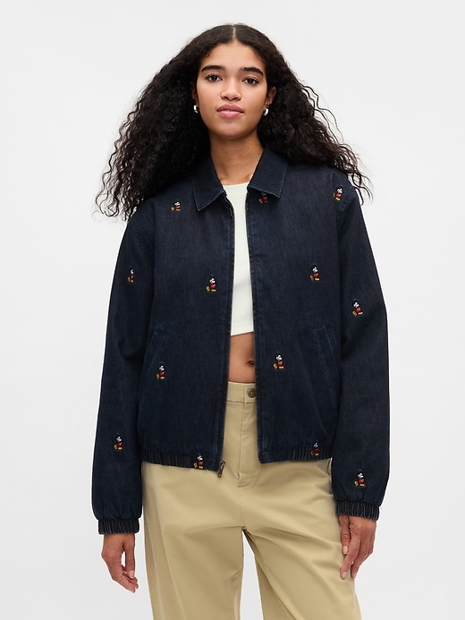 Image number 4 showing, Gap × Disney Embroidered Denim Bomber Jacket