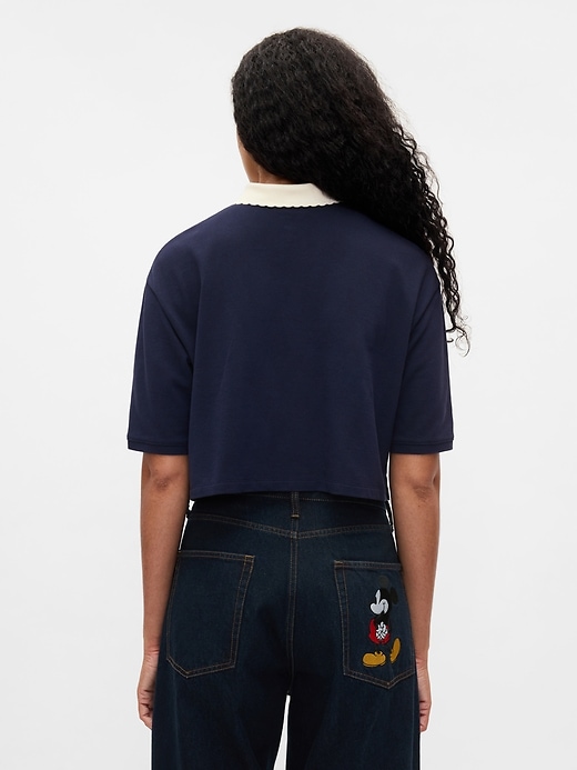 Image number 2 showing, Gap × Disney Minnie Mouse Cropped Pique Polo Shirt