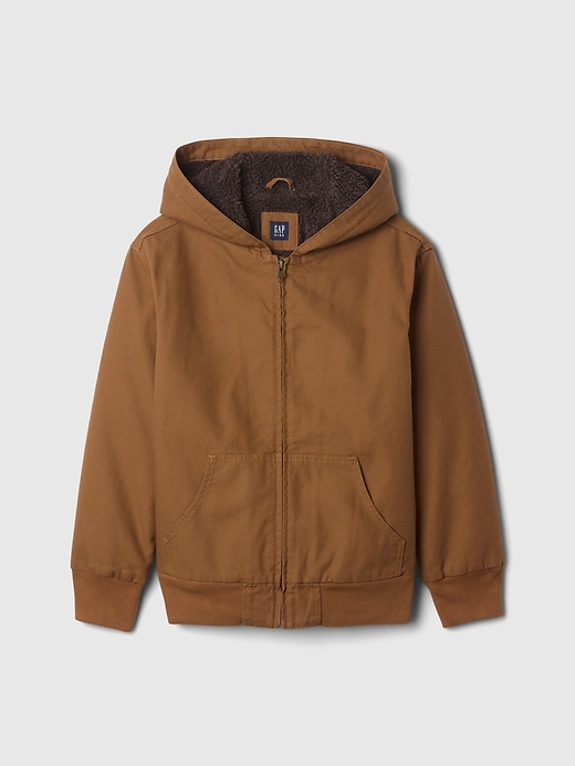 Image number 5 showing, Kids Cozy Canvas Bomber Jacket