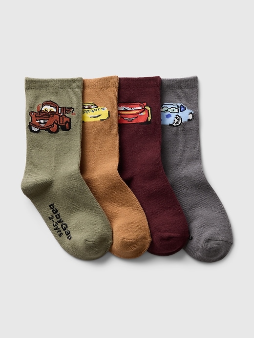 View large product image 1 of 1. Gap × Disney Baby Cars Crew Socks (4-Pack)