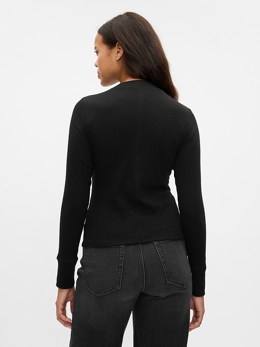 Image number 2 showing, Essential Rib Mockneck T-Shirt