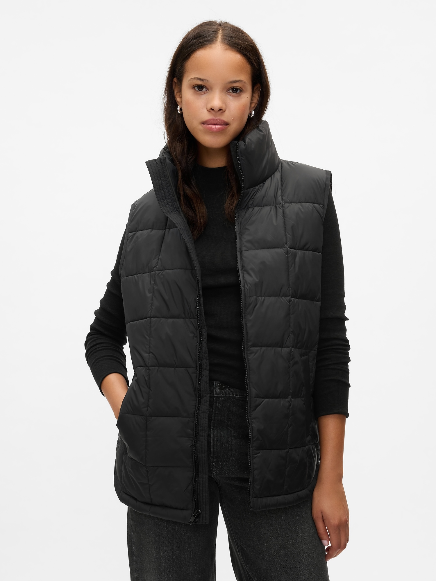 Black GAP engeinerering gilet with blue