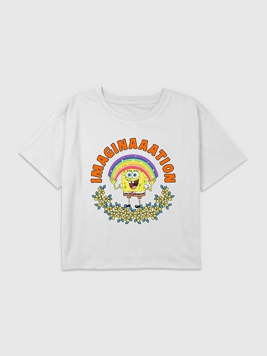 Image number 1 showing, Kids Spongebob Imagination Graphic Boxy Crop Tee