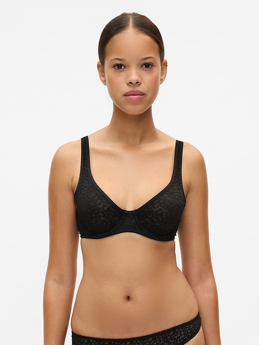 Image number 1 showing, Lace Unlined Semi-Demi Bra