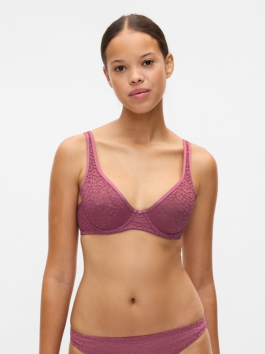 Image number 1 showing, Lace Unlined Semi-Demi Bra