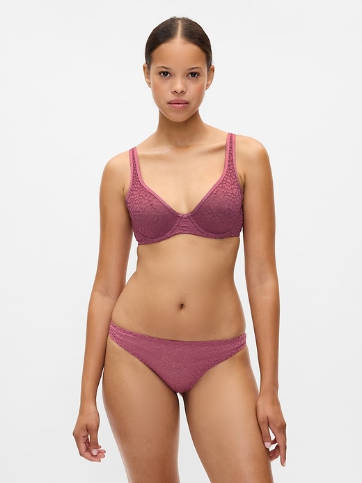 Image number 3 showing, Lace Unlined Semi-Demi Bra