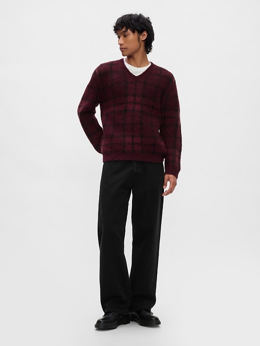 Image number 3 showing, Plaid V-Neck Sweater