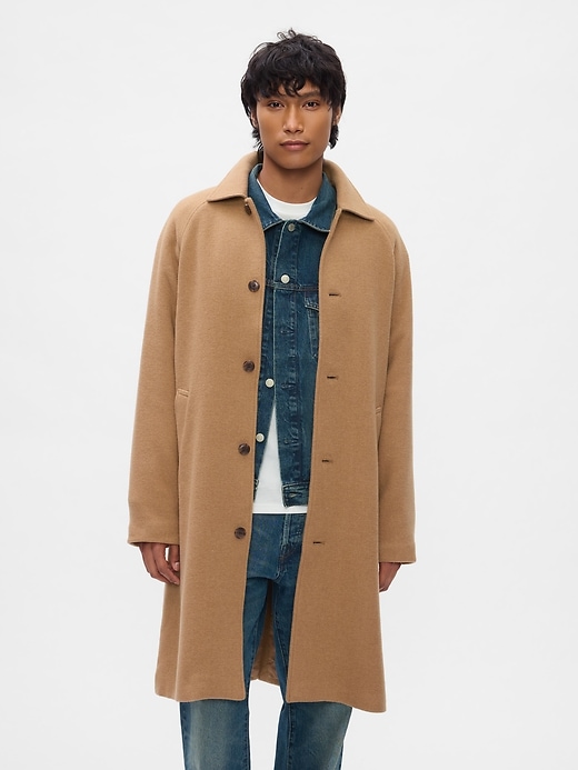 Image number 1 showing, Oversized Wool-Blend Topcoat