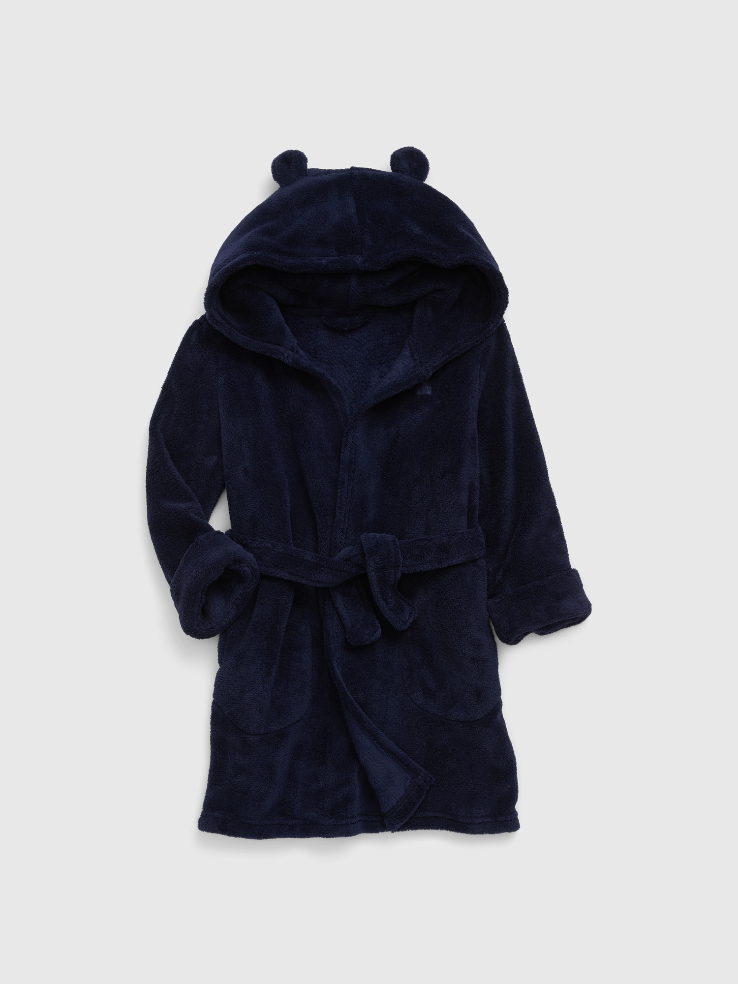 Toddler Recycled Fuzzy Robe - Blue