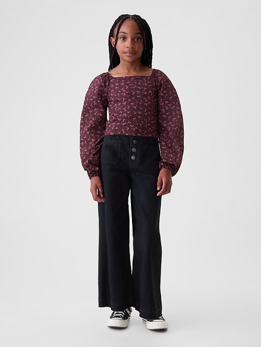 Image number 3 showing, Kids Cropped Puff Sleeve Shirt