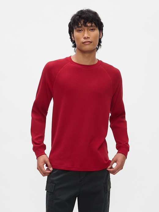 Image number 1 showing, Waffle-Knit Raglan T-Shirt