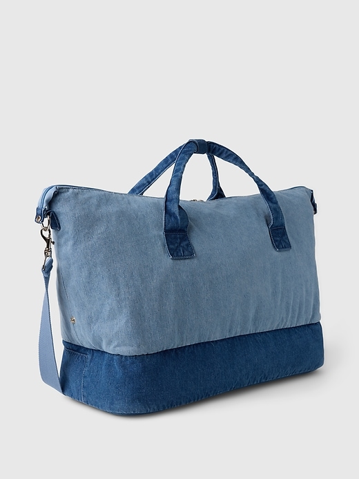 Image number 2 showing, Two-Tone Denim Weekender Bag