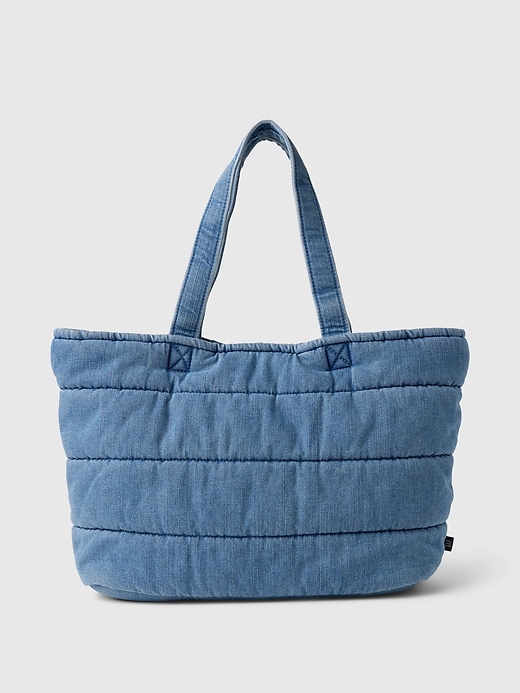 Image number 1 showing, Denim Puffer Tote