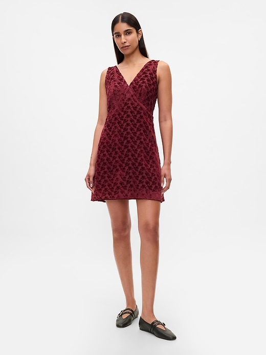 Image number 1 showing, Velvet Floral Mini Dress