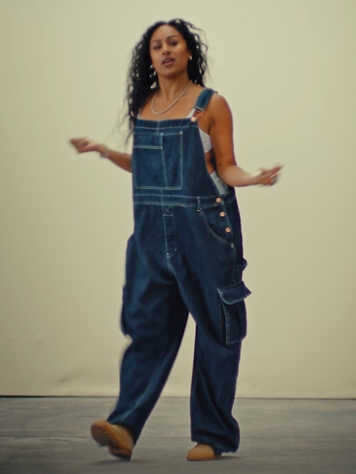 Image number 5 showing, Relaxed Denim Cargo Overalls