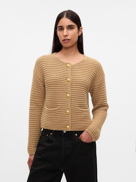 Image number 1 showing, Textured Sweater Jacket