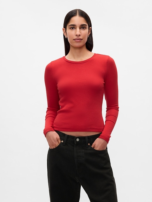 Image number 1 showing, Modern Rib Cropped T-Shirt