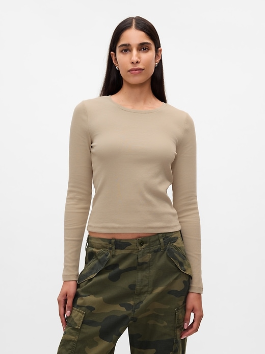 Image number 1 showing, Modern Rib Cropped T-Shirt