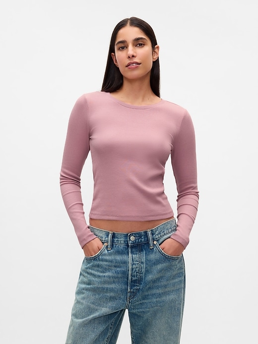 Image number 1 showing, Modern Rib Cropped T-Shirt