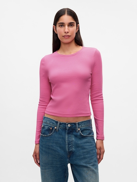 Image number 1 showing, Modern Rib Cropped T-Shirt