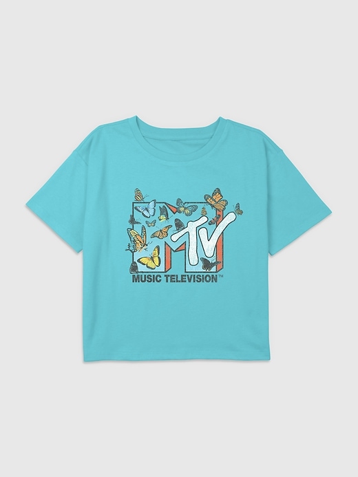 Image number 1 showing, Kids MTV Butterflies Graphic Boxy Crop Tee