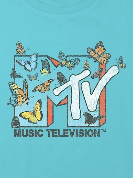 Image number 2 showing, Kids MTV Butterflies Graphic Boxy Crop Tee