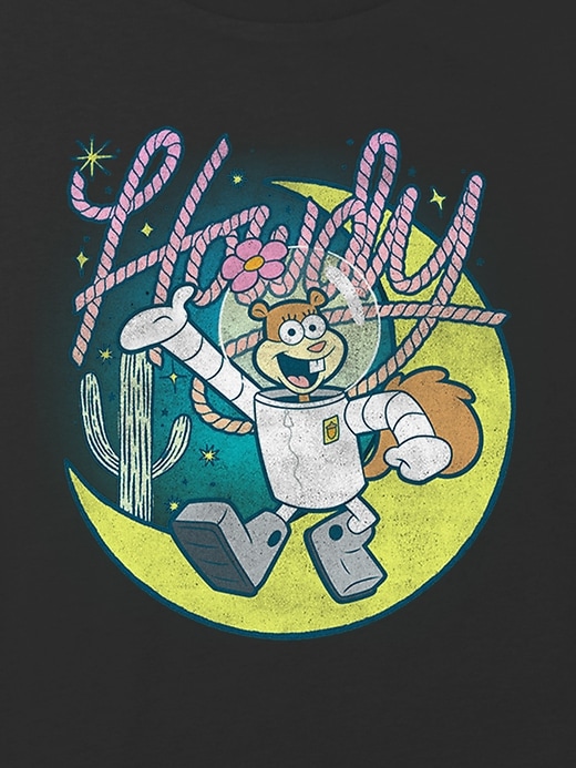 Image number 2 showing, Kids Spongebob Sandy Howdy Graphic Boxy Crop Tee