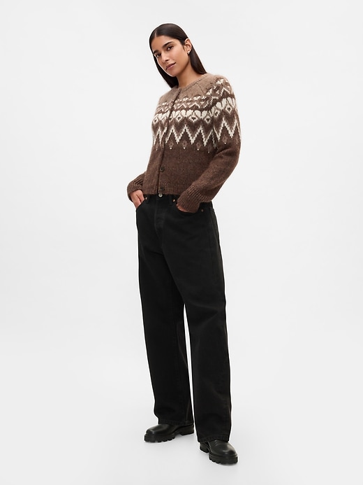 Image number 3 showing, Brushed Fair Isle Cropped Cardigan