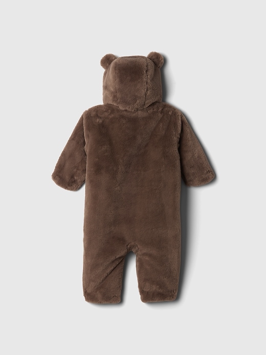 Image number 2 showing, Baby Faux Fur Bear One-Piece