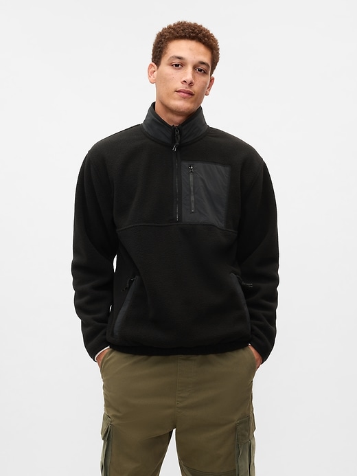 Image number 1 showing, Sherpa Half-Zip Pullover