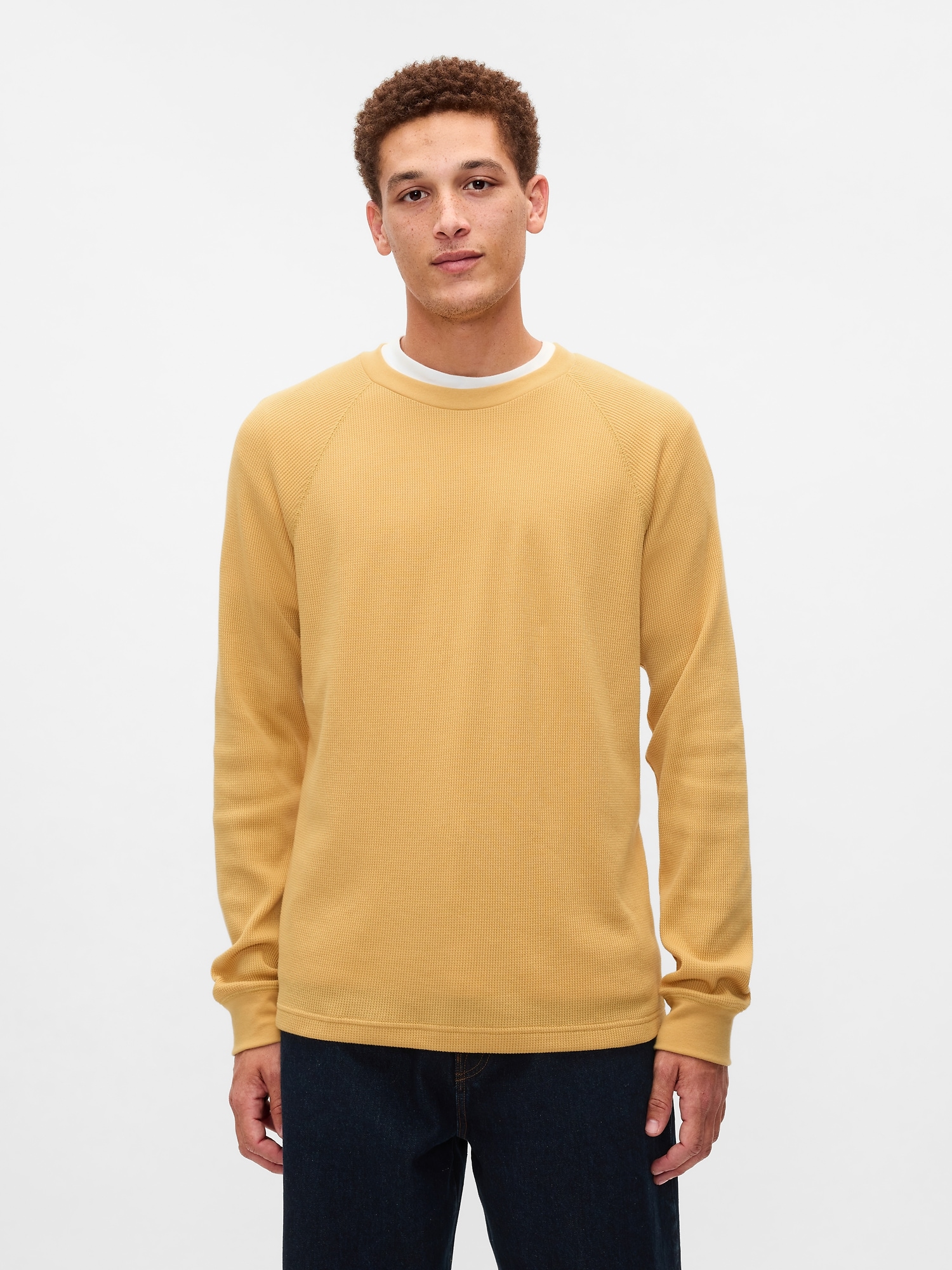 Waffle-Knit Raglan T-Shirt