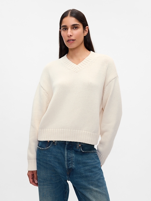 Image number 1 showing, Oversized V-Neck Sweater