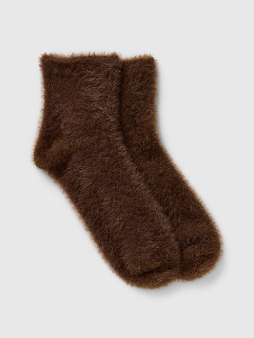 Image number 1 showing, Fuzzy Quarter Crew Socks