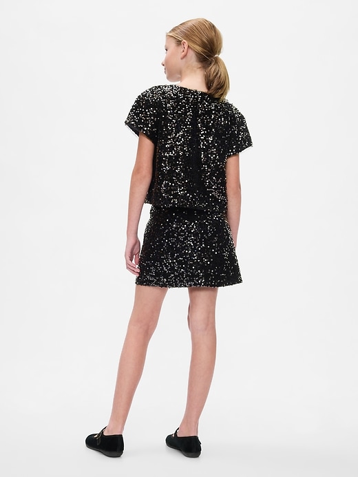 Image number 2 showing, Kids Sequin Velvet Mini Skirt